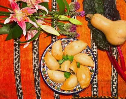 Sambouseks aux bettes,à la butternut et au fromage