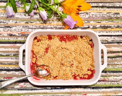 Crumble à la rhubarbe-voyagesenlegumie