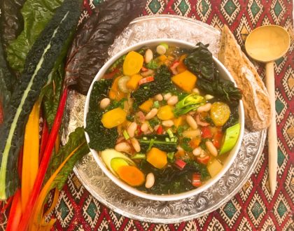 Soupe ribollita à ma façon, aux bettes et au chou cavolo nero