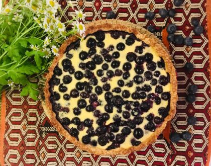 Tarte aux myrtilles et aux pistaches